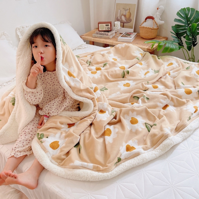 91家纺网 家纺一手货源 找家纺 萝莉家纺 2021保暖加厚牛奶绒毛毯羊羔绒毯子被套毯妮可黄