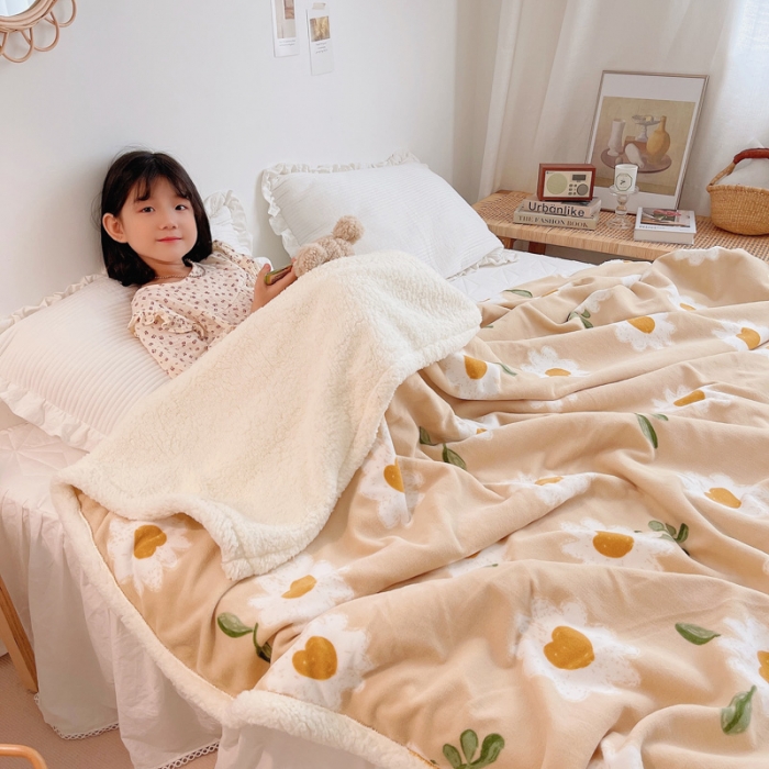 91家纺网 家纺一手货源 找家纺 萝莉家纺 2021保暖加厚牛奶绒毛毯羊羔绒毯子被套毯妮可黄