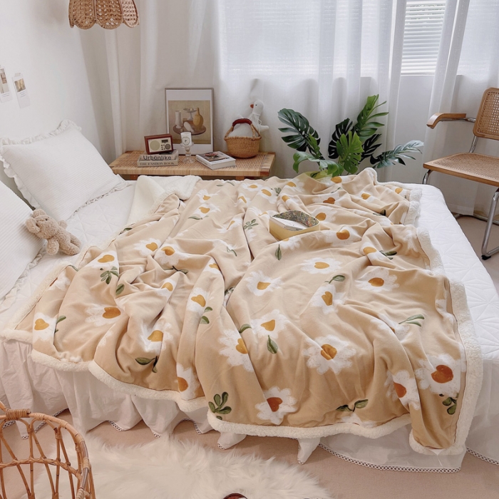 91家纺网 家纺一手货源 找家纺 萝莉家纺 2021保暖加厚牛奶绒毛毯羊羔绒毯子被套毯妮可黄