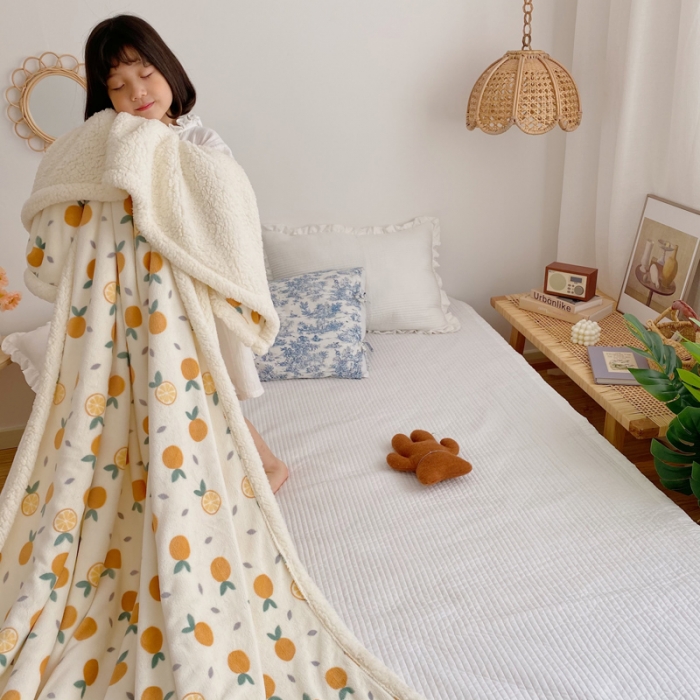 91家纺网 家纺一手货源 找家纺 萝莉家纺 2021保暖加厚牛奶绒毛毯羊羔绒毯子被套毯小橘子