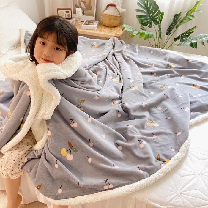 91家纺网 家纺一手货源 找家纺 萝莉家纺 2021保暖加厚牛奶绒毛毯羊羔绒毯子被套毯樱桃灰