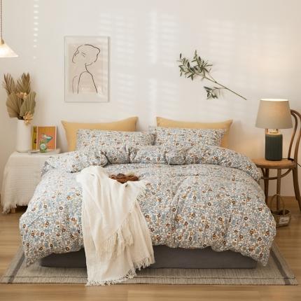 91家纺网 家纺一手货源 找家纺 原研家居 2021新款kinfolk原研针织棉印花四件套 罗恩