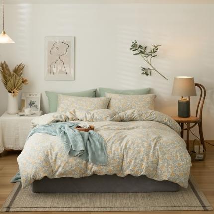 91家纺网 家纺一手货源 找家纺 原研家居 2021新款kinfolk原研针织棉印花四件套 白兰花