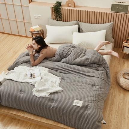91家纺网 家纺一手货源 找家纺 莱宁被业 2021新款日式色织水洗棉冬被 织梦