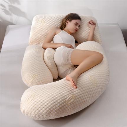 蝶瑾 新款针织科技面料孕妇枕G型多功能孕妇护腰枕 3D气泡棉