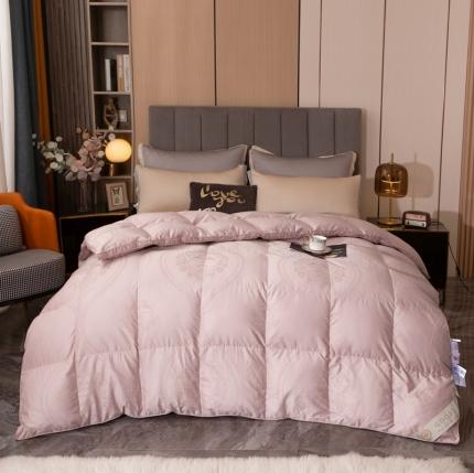 91家纺网 家纺一手货源 找家纺 新款支全棉贡缎大提花立体双层防绒臻品羽绒被鹅绒被