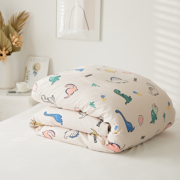 91家纺网 家纺一手货源 找家纺 原研家居 新款kinfolk原研针织棉印花单被套 恐龙