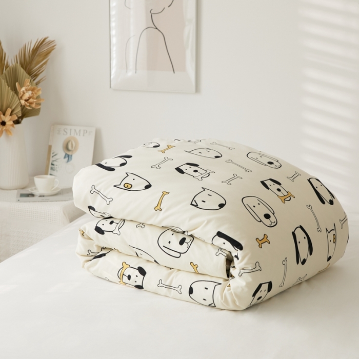 91家纺网 家纺一手货源 找家纺 原研家居 新款kinfolk原研针织棉印花单被套 小狗