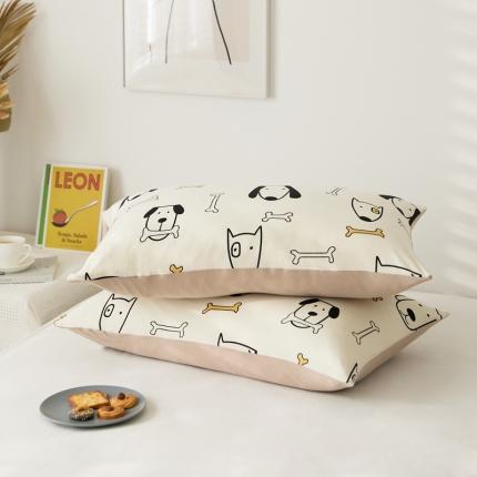 原研家居 新款kinfolk原研针织棉印花单枕套 小狗