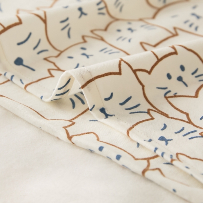 91家纺网 家纺一手货源 找家纺 原研家居 新款kinfolk原研针织棉印花单枕套 猫咪米