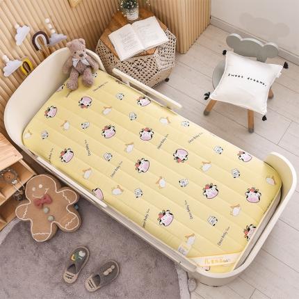 91家纺网 家纺一手货源 找家纺 嗨生活2021新款全棉加厚款可拆款儿童床垫草莓奶牛（加厚版）