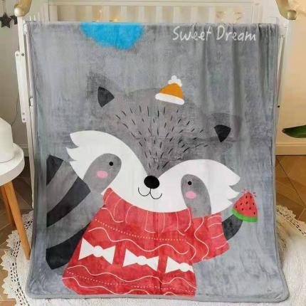 爱她美 2021新款童毯超柔加厚云貂绒儿童毯 狸猫