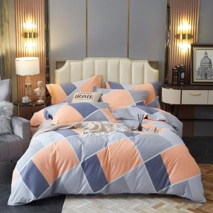 91家纺网 家纺一手货源 找家纺 金纱玉纺 2022新款全棉磨毛四件套时光隧道