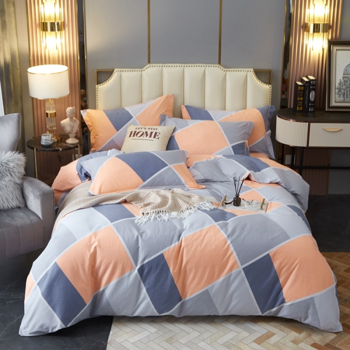 91家纺网 家纺一手货源 找家纺 金纱玉纺 2022新款全棉磨毛四件套时光隧道