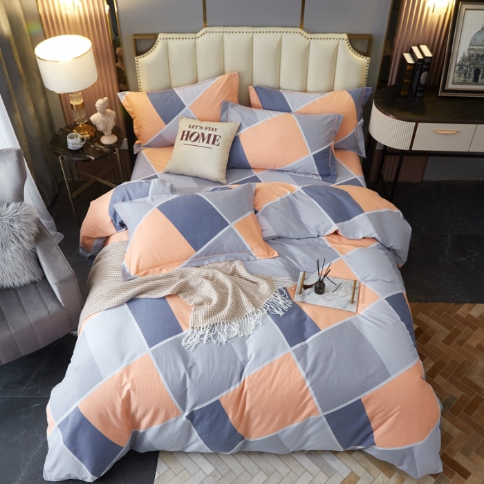 91家纺网 家纺一手货源 找家纺 金纱玉纺 2022新款全棉磨毛四件套时光隧道