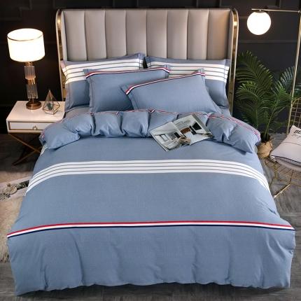 91家纺网 家纺一手货源 找家纺 金纱玉纺 2022新款全棉磨毛四件套百变生活-灰