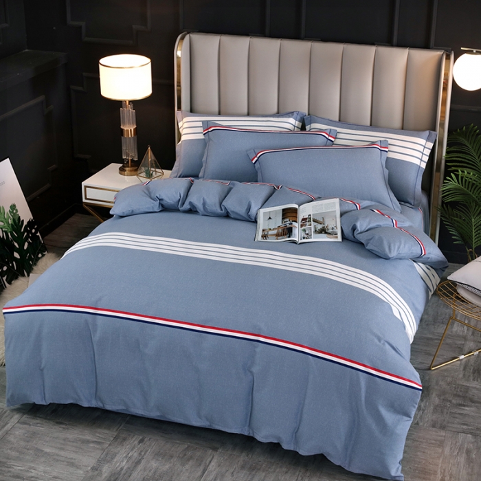 91家纺网 家纺一手货源 找家纺 金纱玉纺 2022新款全棉磨毛四件套百变生活-灰