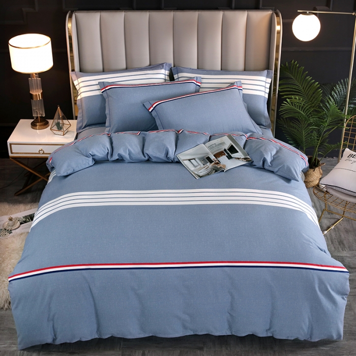 91家纺网 家纺一手货源 找家纺 金纱玉纺 2022新款全棉磨毛四件套百变生活-灰