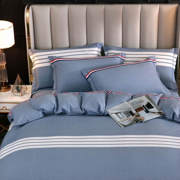 91家纺网 家纺一手货源 找家纺 金纱玉纺 2022新款全棉磨毛四件套百变生活-灰