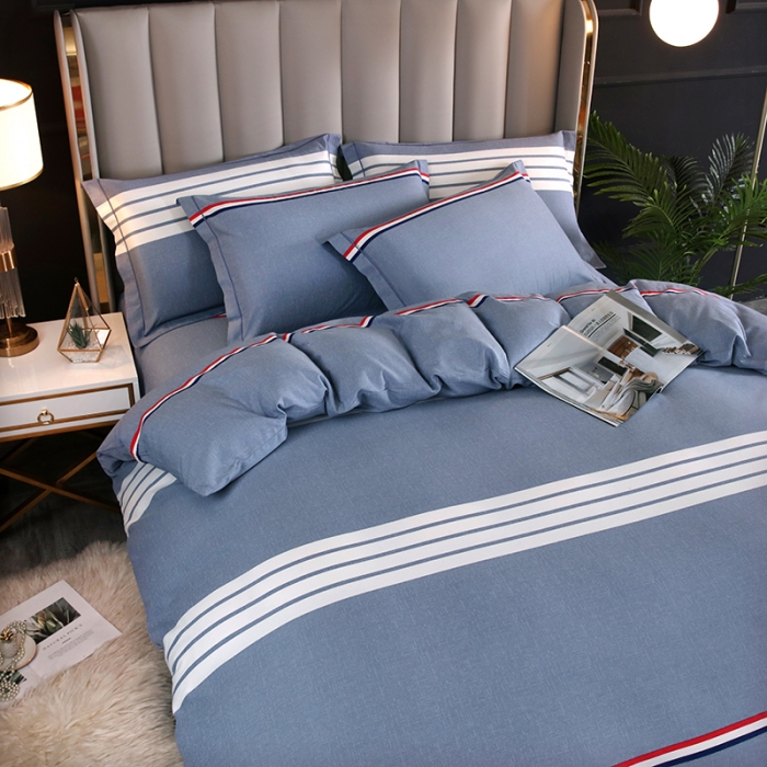 91家纺网 家纺一手货源 找家纺 金纱玉纺 2022新款全棉磨毛四件套百变生活-灰