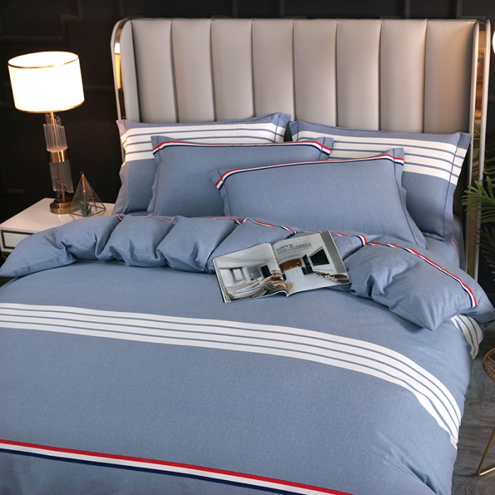 91家纺网 家纺一手货源 找家纺 金纱玉纺 2022新款全棉磨毛四件套百变生活-灰