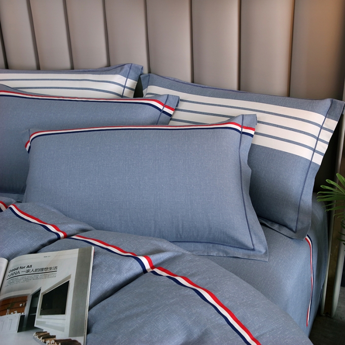 91家纺网 家纺一手货源 找家纺 金纱玉纺 2022新款全棉磨毛四件套百变生活-灰