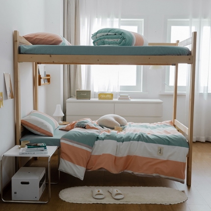 91家纺网 家纺一手货源 找家纺 （总）北欧良品 A类全棉水洗棉学生宿舍上下铺三件套开学季纯棉