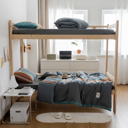 91家纺网 家纺一手货源 找家纺 （总）北欧良品 A类全棉水洗棉学生宿舍上下铺三件套开学季纯棉