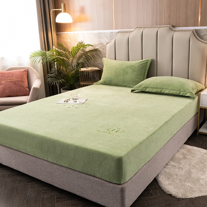 91家纺网 家纺一手货源 找家纺 （总）澳萝拉家居 2021新款纯色牛奶绒单床笠