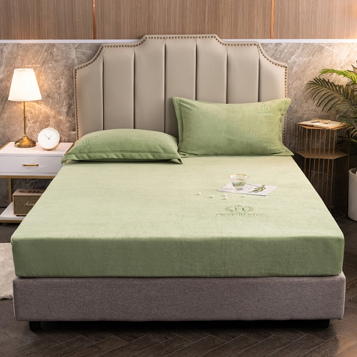 91家纺网 家纺一手货源 找家纺 （总）澳萝拉家居 2021新款纯色牛奶绒单床笠