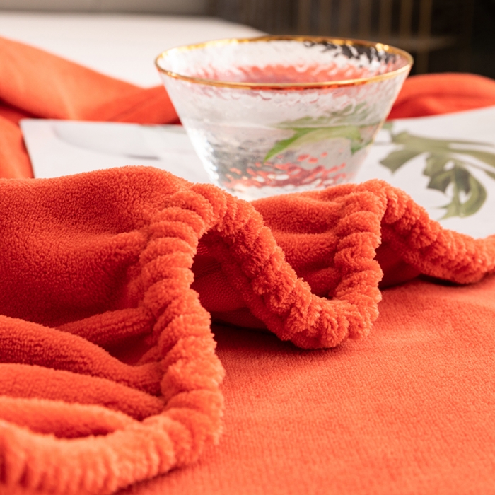 91家纺网 家纺一手货源 找家纺 澳萝拉家居 2021新款纯色牛奶绒单床笠 橘色