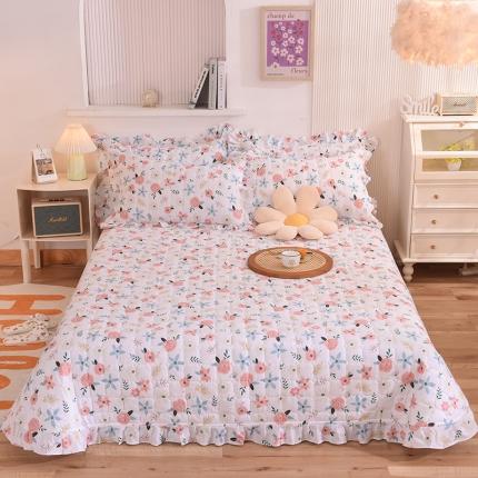 91家纺网 家纺一手货源 找家纺 总）甜之梦 2025全棉夹棉防滑抗菌花边款床盖可定制任何尺寸