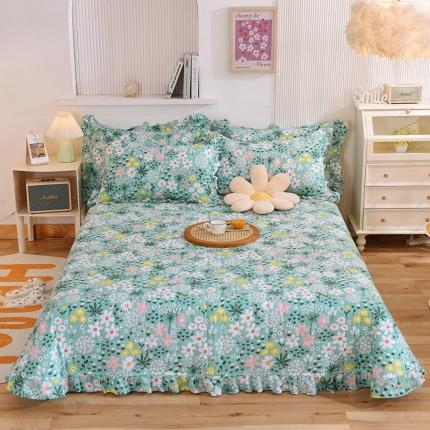 91家纺网 家纺一手货源 找家纺 总）甜之梦 2025全棉夹棉防滑抗菌花边款床盖可定制任何尺寸