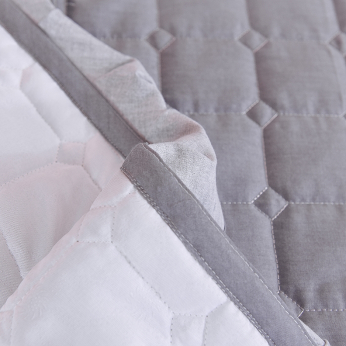 91家纺网 家纺一手货源 找家纺 甜之梦家纺 2025新款全棉夹棉防滑抗菌花边款床盖 纯色星空