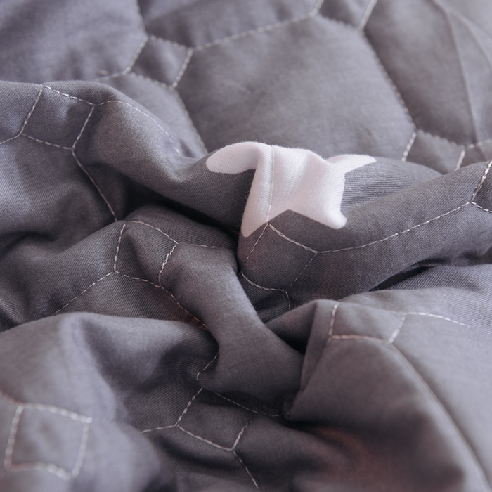 91家纺网 家纺一手货源 找家纺 甜之梦家纺 2025新款全棉夹棉防滑抗菌花边款床盖 纯色星空