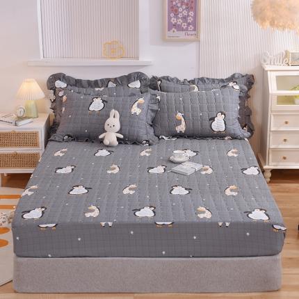 91家纺网 家纺一手货源 找家纺 总甜之梦2025全棉夹棉防滑抗菌床笠定制任何尺寸可接缺角异型