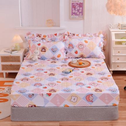 91家纺网 家纺一手货源 找家纺 总甜之梦2025全棉夹棉防滑抗菌床笠定制任何尺寸可接缺角异型