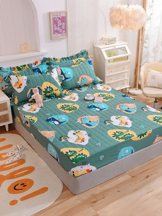 91家纺网 家纺一手货源 找家纺 总甜之梦2025全棉夹棉防滑抗菌床笠定制任何尺寸可接缺角异型