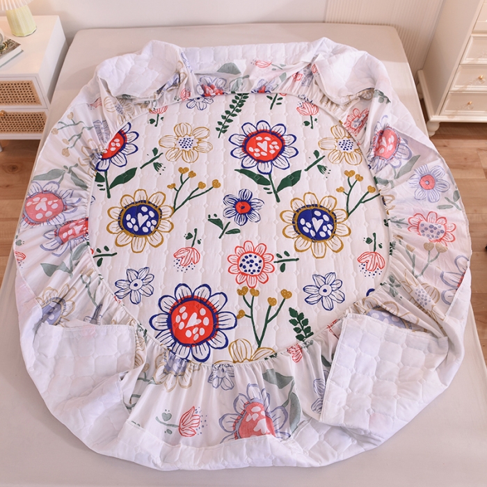 91家纺网 家纺一手货源 找家纺 甜之梦家纺 2025新款全棉夹棉防滑抗菌床笠 蝶恋花