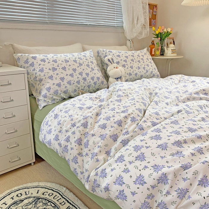 91家纺网 家纺一手货源 找家纺 田野2021新款花卉全棉四件套 花期