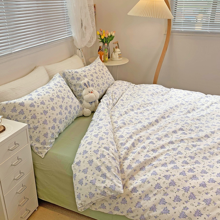 91家纺网 家纺一手货源 找家纺 田野2021新款花卉全棉四件套 花期