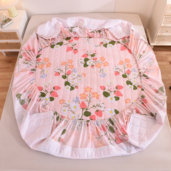 91家纺网 家纺一手货源 找家纺 甜之梦家纺 2025新款全棉夹棉防滑抗菌床笠 莓之语