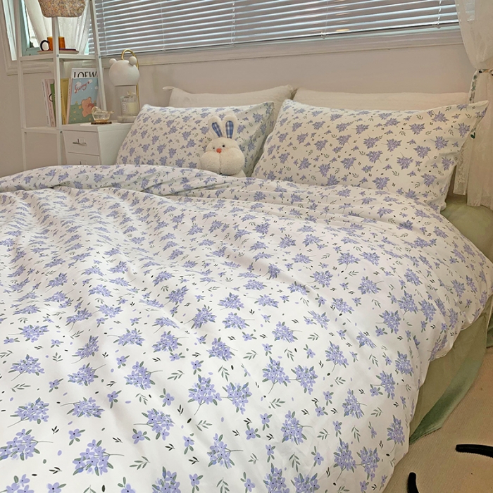 91家纺网 家纺一手货源 找家纺 田野2021新款花卉全棉四件套 花期