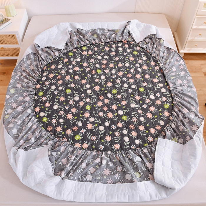 91家纺网 家纺一手货源 找家纺 甜之梦家纺 2025新款全棉夹棉防滑抗菌床笠 沁园春