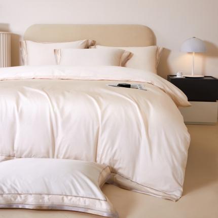 618家纺新款100S长绒棉四件套100支被套60支床上用品典雅-米白