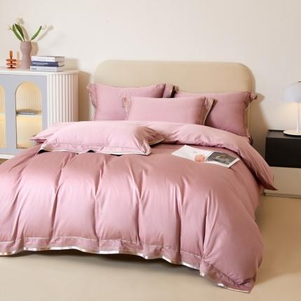 618家纺新款100S长绒棉四件套100支被套60支床上用品典雅-浅豆沙