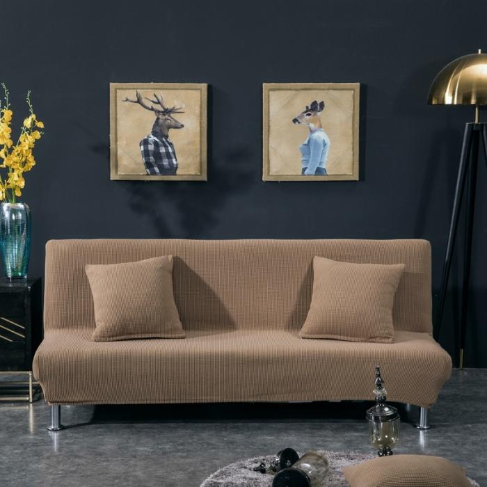 91家纺网 家纺一手货源 找家纺 弹力加厚玉米绒沙发床套 玉米粒绒纯色无扶手双人沙发套