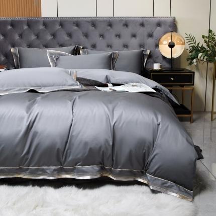 91家纺网 家纺一手货源 找家纺 总2021新款100支长绒棉纯棉被套轻奢全棉60支四件套纯色