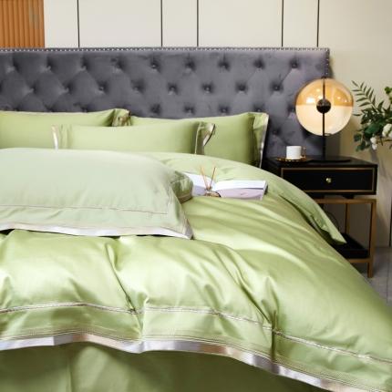 91家纺网 家纺一手货源 找家纺 618家纺新款100S长绒棉四件套100支被套60支床上用品典雅-天晴蓝