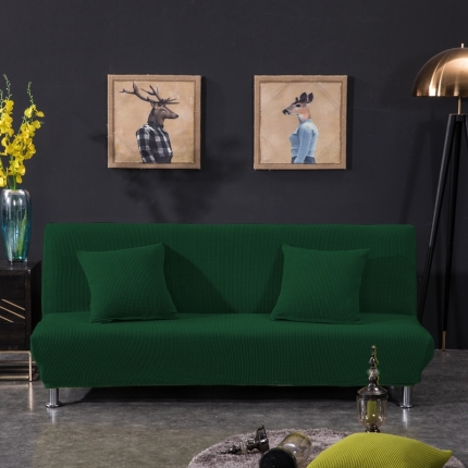 91家纺网 家纺一手货源 找家纺 弹力加厚玉米绒沙发床套 玉米粒绒纯色无扶手双人沙发套